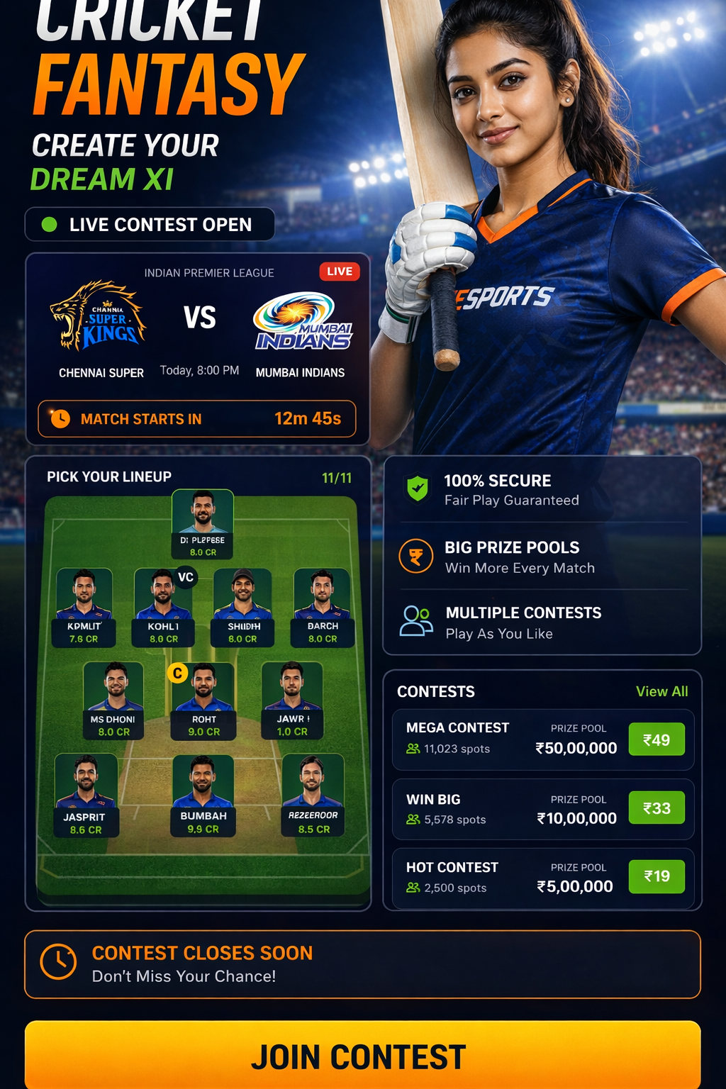 Come Cricket Link cricket matchday visual