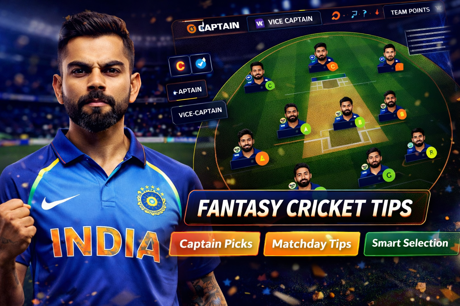 Come Cricket Link role based fantasy cricket checklist